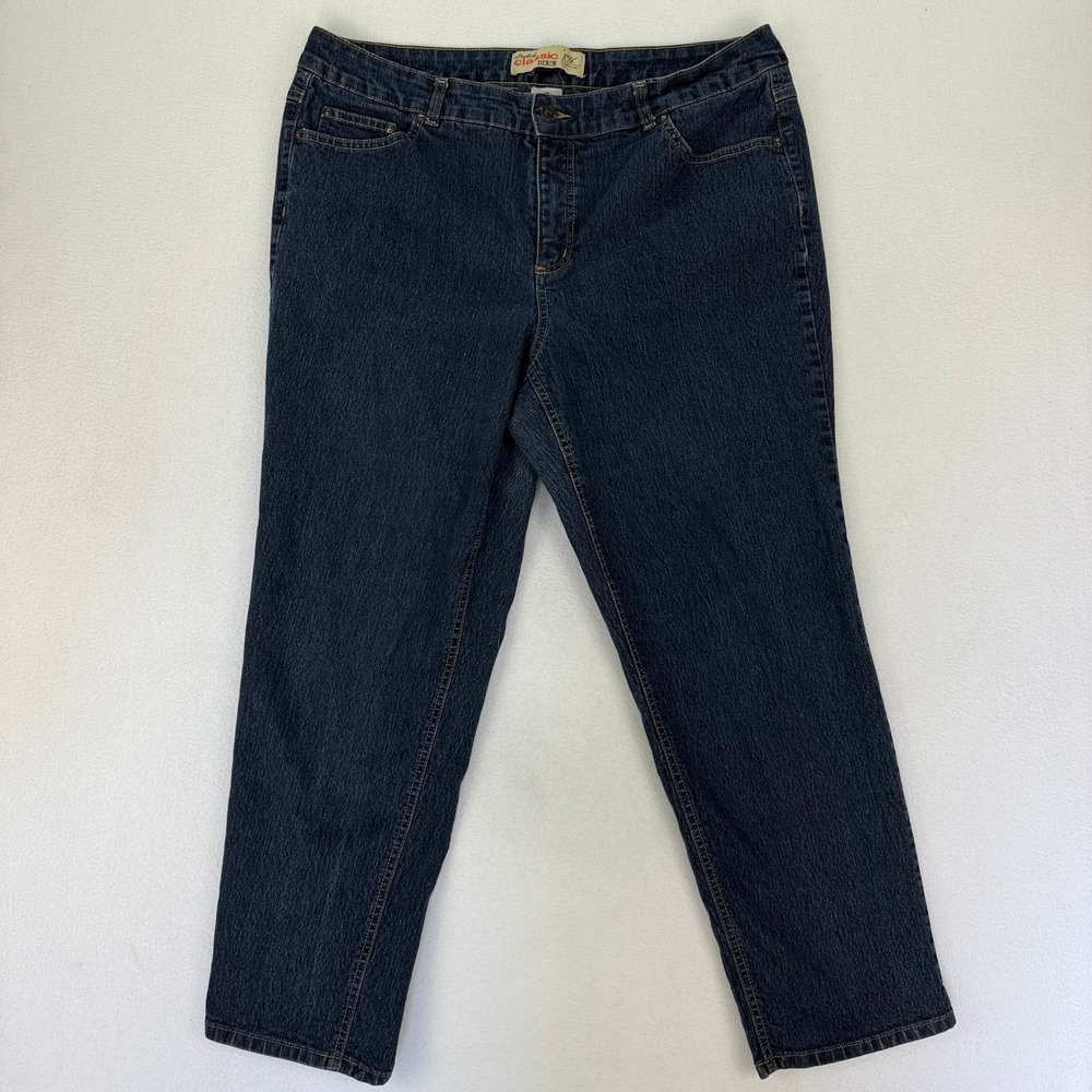 JMS Classic Stretch Denim Jeans Dark Wash Comfort Fit Womens 20W